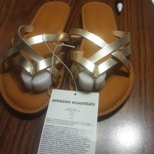 Amazon Essentials Rose gold Slide Sandals  size 7